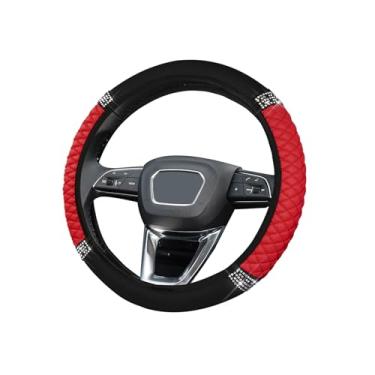 Imagem de Capa de volante de carro brilhante, protetor de volante elástico de couro macio de strass de 38 cm, diamante de cristal brilhante para mulheres e meninas, acessórios universais de carro para a maioria