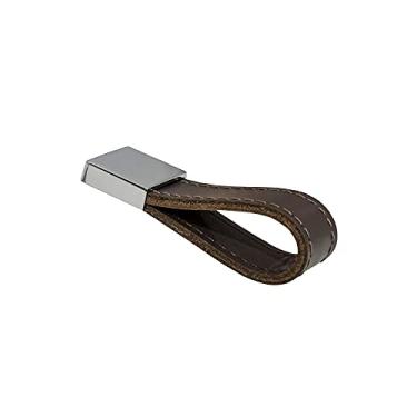 Imagem de Puxador Hund de Couro Marrom e Cromado 2878 Linha Etnic Torralba