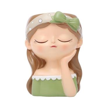 Imagem de RNXRZANK Vaso de Flores para Meninas, Resina, Criativo, Prático, Artesanal, Vaso de Flores, Floreira para Uso Interno E Externo, Escritório, Quarto, Style B, Tamanho real