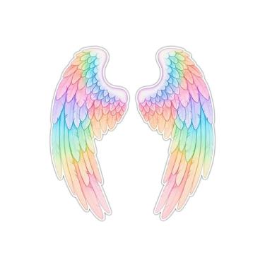 Imagem de Decalques de asa de anjo para carro de 12,7 cm, design de asas de anjo, decalque de capacete, decalque de vinil à prova d'água, acessórios decorativos para motocicletas