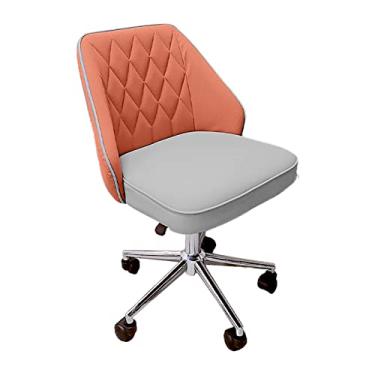 Imagem de Cadeira de mesa de escritório em casa, cadeira giratória sem braços, cadeira de computador com rodas, cadeira de penteadeira para sala de maquiagem/sala de estar