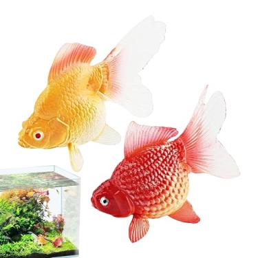 Imagem de Ornamento de peixe dourado | Peixe de aquário artificial flutuante - Brinquedo laranja flutuante decoração dinâmica para escritórios, casa, família, amigos, tanque