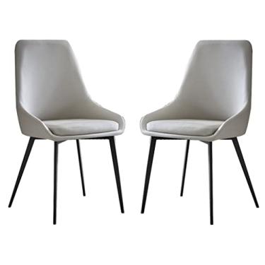 Imagem de Conjunto de 2 cadeiras de jantar Chai cadeiras de sala de jantar, cadeiras de jantar, cozinha, sala de casamento, quarto de casamento, varanda, sofá, cadeira de aço carbono, pernas, penteadeira