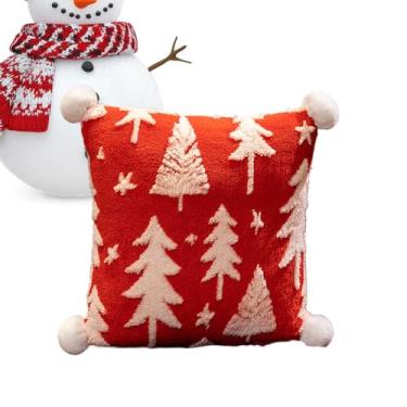 Imagem de Almofadas de Natal | Almofada decorativa de árvore de Natal, almofada macia Boho para ambientes internos de Halloween, sofá, cama, decoração de quarto