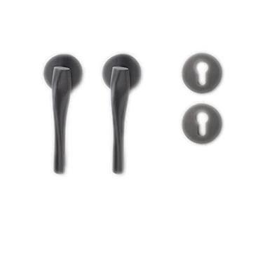 Imagem de GAORUIFENG Maçaneta de porta luz luxuosa fechadura magnética silenciosa maçanetas de porta maçaneta de porta de cobre puro com chave para quarto ou banheiro fechadura de porta com alça (cor: cinza)