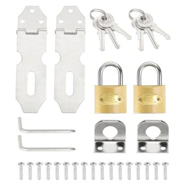 Imagem de PATIKIL 2 peças de ferrolho de cadeado de aço inoxidável, ferrolho de bloqueio de 7,6 cm, trava deslizante para porta, fecho de segurança com trava de cobre única e parafusos para armário, jardim