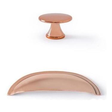 Imagem de Kit Puxador Dourado Puxador Concha Kit Pz 1080 Com 32 Peças - Telis Fe