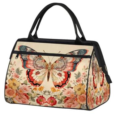 Imagem de Bolsa pequena para o fim de semana para mulheres, homens, animal, libélula, verde, galáxia, dobrável, bolsa de ginástica, bolsa de ginástica, Cor: 19, 15.2*8.3*11.6 inch