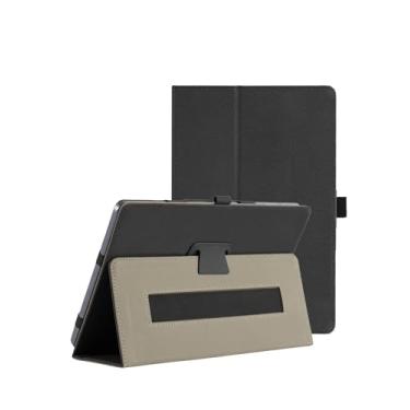 Imagem de Capa para tablet móvel Wacom MovinkPad Pro de 14 polegadas, capa dobrável de couro sintético FJIASTB com suporte para caneta e alça de pulso, portátil para viagens de negócios (preto)