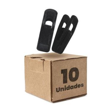 Imagem de Kit 10 Presilhas de Veludo Para Cabides Prendedor Cor Preta - Arboreth