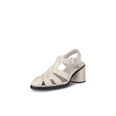 Imagem de ECCO Sandália feminina Sculpted 55 Luxe com salto pescador, Pedra calcária, 5-5.5