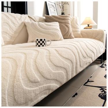 Imagem de SPXMQSS Capa de sofá para sofá, capa de sofá universal antiderrapante de canto, capa de almofada secional em forma de L, protetor de móveis para sala de estar A 90 x 240 cm