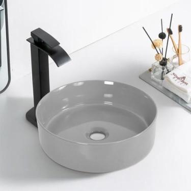 Imagem de Cuba Deend De Cerâmica Perla Grigia Para Banheiro 36x36x12 cm