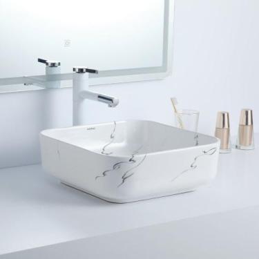 Imagem de Cuba Deend De Cerâmica MarmoQuadro Para Banheiro 39x39x14