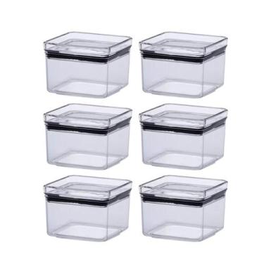 Imagem de Kit com 6 Potes Hermético Mantimentos 480ML Recipientes De Acrílico Tr