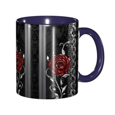 Imagem de Zeraoke Pretty Roses Print Canecas de café criativas, personalizadas, presente para a família, tamanho de 325 ml, unissex