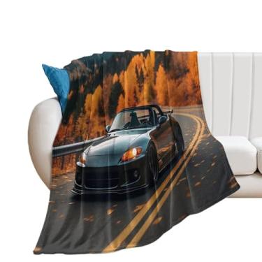 Imagem de HouLaiZhe Cobertor super macio de flanela JDM Sports S2000 outono leve cobertor refrescante para sofá-cama cadeira sofá carro viagem ao ar livre leve quente 76 cm x 101 cm