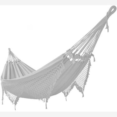 Imagem de REDE DE DESCANSO CASAL GRANDE, Confortável e Resistente, Ideal para Varanda, Quintal e Jardim(Cinza)