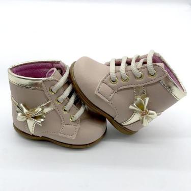 Imagem de Tênis Botinha Infantil Menina Coturno Rosa Muito Delicado, 21