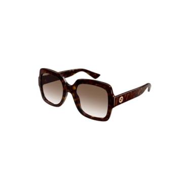 Imagem de Gucci Gg1337S Havana/Brown Shaded 54/22/140 Óculos De Sol Femininos