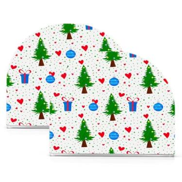 Imagem de Wassud Porta-guardanapos de acrílico decorado pinheiros, dispensador de guardanapos de papel moderno em forma de U para mesa, cozinha, sala de jantar, bancada 2 peças (comporta 50-60 guardanapos)