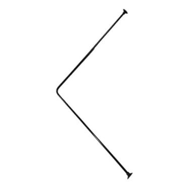 Imagem de Suporte Cortina Box Alumínio Banheiro PRETO Varão Tubo Curvo Aço Em L