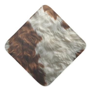Imagem de STAYTOP Toalhas de bebê com capuz de musselina de textura de vaca, toalha de banho super macia, toalhas de banho absorventes para banho recém-nascido unissex 76 x 76 cm