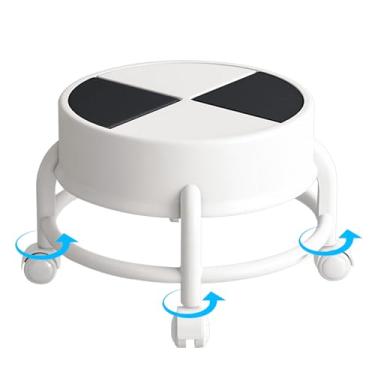 Imagem de Banqueta com rodízio baixo, Banqueta com rodízio de baixa altura, Assento para cadeira rolante de baixa altura rodas, Assento baixo para casa, salão de beleza, banco móvel resistente, cadeira