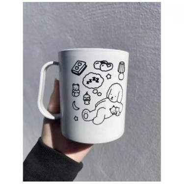 Imagem de KIT Com 20 Canecas Para Pintar/Colorir URSO/CACHORRO, PLÁSTICO Resistente 400ML Desenho Divertido, Enviamos Sortido (400 Ml)