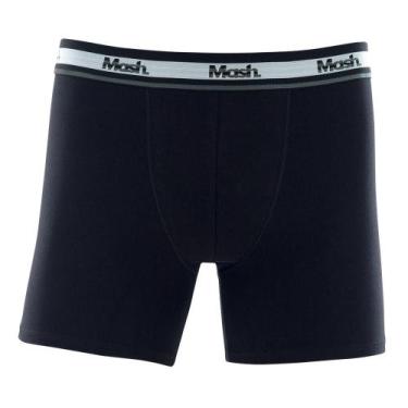 Imagem de Cueca Boxer Longa Mash Masculina Cotton Algodão, Preto, Xgg