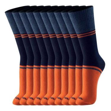 Imagem de Kit 6 Meias Mash Esportiva Cano Longo Masculina 211.12, Azul marinho