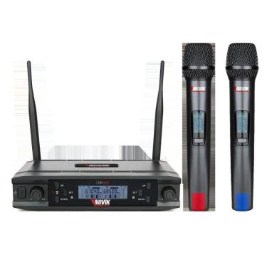 Imagem de Microfone Uhf Duplo Multifreq 2x300 Canais Digital