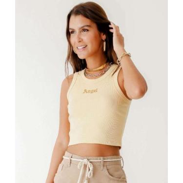 Imagem de Blusa Cropped Feminina Canelada Bordado Marisa Bege-80098, Bege, GG
