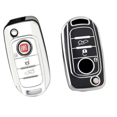 Imagem de Capa Protetora de Silicone Luxury para Chave Canivete Fiat Toro Cronos Argos (KIT PRETA + BRANCA)