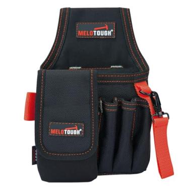 Imagem de MELOTOUGH Pequena bolsa de ferramentas com clipe de cinto, bolsa de cinto de ferramentas de bolso, bolsa de ferramentas com clipe para eletricista, organizador de ferramentas com vários bolsos para