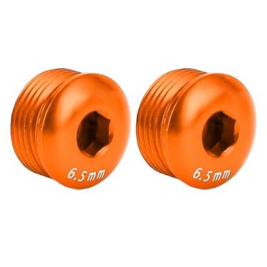 Imagem de Alomejor Tampas de Pedal de Ciclismo, 2pcs Capas de Poeira de Liga de Alumínio de 2pcs para Manutenção e Reparo de Bicicleta de Montanha (Laranja)