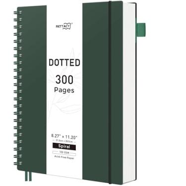 Imagem de RETTACY Caderno De Anotações Com Marcadores, 300 Páginas, Tamanho A4 Grande (21,6 Cm X 28,8 Cm), Papel Grosso 100 G/M², Capa Plástico Flexível, Encadernação Espiral, Para Diário, Planejamento E Acom