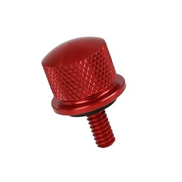 Imagem de Partuto Parafuso de montagem de parafuso de assento traseiro de liga de alumínio vermelho para motocicleta 1/4 polegada-20 Thread para Harley Davidson Sportster 1996-2017 substituição