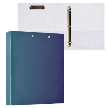 Imagem de Pasta para prancheta gradiente azul com três anéis e organizador de fichário para escola e escritório, 1 pacote