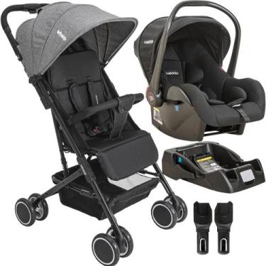 Imagem de Carrinho de Bebe com Bebe Conforto Base Kiddo Mascote Grafite