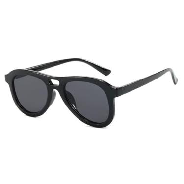 Imagem de Óculos de Sol Jelly Color Gradient Unissex Oval com Proteção UV400 para Esportes ao Ar Livre, Corrida e Ciclismo, Preto e Cinza