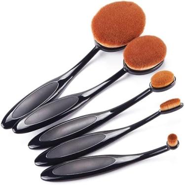 Imagem de Kit Pincéis de Maquiagem Oval Profissional – 6 Peças – Base, Contorno, Iluminador e Precisão – Boss Store7