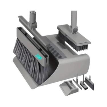 Imagem de Conjunto De Vassoura E Pá 4 Em 1 Atualizado Com Rodo Oculto E Escova D