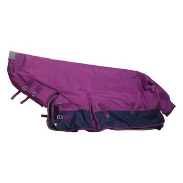 Imagem de Deevoka Manta de inverno impermeável para cavalos, ideal para estábulos, com proteção para o pescoço, Rose Red M