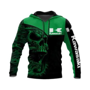 Imagem de Moletom Com Capuz 3D Impresso De Motocicleta Kawasaki Para Homens, Mul