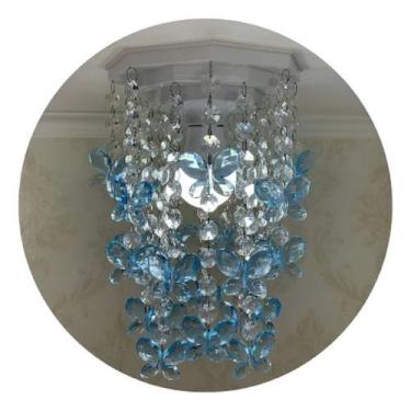 Imagem de Lustre para quarto infantil menina e menino com borboletas - - Lustres