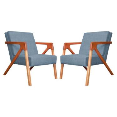 Imagem de Kit 02 Poltronas Decorativas Monalisa para Sala Linho Cores - DS Estof