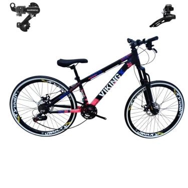 Imagem de Bicicleta 26 VikingX Tuff30 24v Cambios Shimano Pneu Slick Fino Faixa Branco1.50-Unissex
