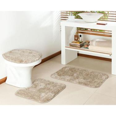 Imagem de Tapete jogo de banheiro 03 peças 100% antiderrapante classic oasis, PE