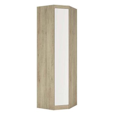 Imagem de Guarda Roupa 70 Cm Canto Oblíquo Com Espelho 1 Porta 3 Prateleiras Master Luciane Móveis